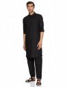See Designs Men Black Pathani Kurta with Salwar...
