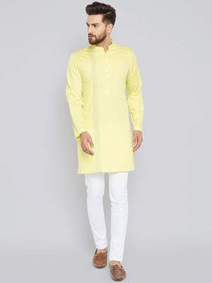 See Designs Men's cotton Kurta Pyjama (SDMDWKT21301M_ Yellow_ M)