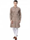 See Designs Men's Cotton Regular Fit Printed Straight Kurta [Cream] (X-Small)...
