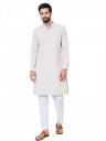 See Designs Men's Full Sleeve Mandarin Collar Geometric Sequins Embroidered Thread Work Straight Long Kurta - Festive Collection...