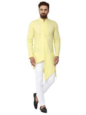 See Designs Men's Kurta Pyjama (2 Set) (SDMDWKT30001S_Yellow_S)