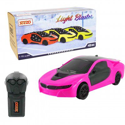SEEDO Remote Control Battery Operated 2 Channel Light Blaster Racing Car with Colorful LED Lights