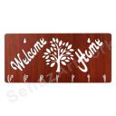 Sehaz Artworks 7 Hooks 5 Birds Entryway Kitchen Office Mudroom Wall Mount Decorative Keys Organizer Key Holder (25 cm x 11 cm x 0.3 cm, Brown) (Brown6)...