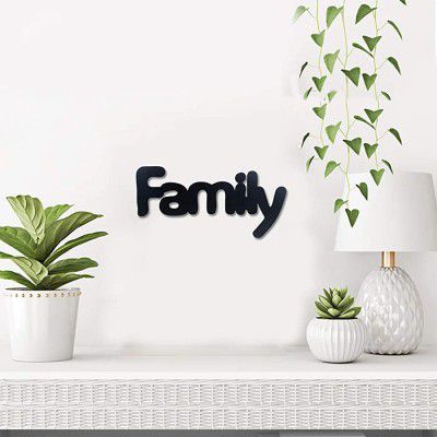 Sehaz Artworks Family Word Sign Plaque Sign - Black Wooden Plaque Wall Hangings Home Room & Wall Decor Wall Art