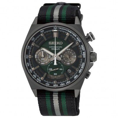 SEIKO Mens Collection Analog Green Dial Watch-SSB411P1