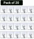 Self Adhesive Wall Hangers with Stainless steel Hooks (Pack of 20)...