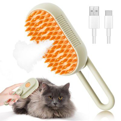 Self Cleaning Slicker Brush, Pet Grooming Shedding Brush for Dogs and Cats - Easy to Remove Loose Undercoat, Pet Massaging Tool Suitable for Pets with Long or Short Hair (White)