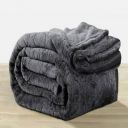 LA VERNE Self Design Double Mink Blanket for Heavy Winter (Woollen Blend, Grey)...