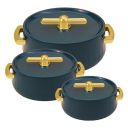 SELVEL Giving shape to life! Elegance Inner Steel Casserole Set of 3 (1700ml, 1200ml, 600ml)|BPA Free|Advanced P.U. Insulation|Keeps Food hot & Fresh for Long Hours|Chapati, Roti, Biryani and More...