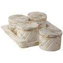 Selvel Unbreakable & Air Tight Dry Fruit Container Tray Set with Lid & Serving Tray, Airtight Container Set Capacity 430 ML (4 Pieces, Polypropylene) (White)...