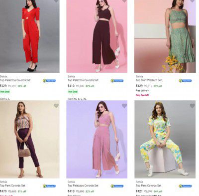 Selvia Co Ords starts at Rs 329 | Upto 86% Off