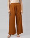Selvia  Women Regular Fit Brown Viscose Rayon Trousers...