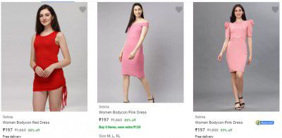 Selvia Women Bodycon Dress Upto 90% Off