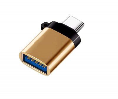 SENBUN Type C Male to USB Type A Female OTG Adapter Compatible All Type C Enabled Devices (Golden)