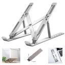 SENIVO Laptop Stand 7 Height Adjustable, Aluminium, Ventilated, Foldable, Portable Laptop Holder for Desk & Table Mount Upto 15.6 inch Laptop with Carry Pouch (Silver) A-2...