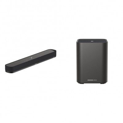 Sennheiser AMBEO Soundbar Mini 250W + Subwoofer 350W (3D Audio, Deep Bass, Bluetooth/Wi-Fi, Alexa, Dolby Atmos, 2Y Warranty) 
