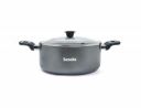Senora 2L Granite Non-Stick Casserole Glass Lid, Induction Base, Stew Pot, Biriyani Pot, Pfoa Free, Sauce Pot, 2 Liter...