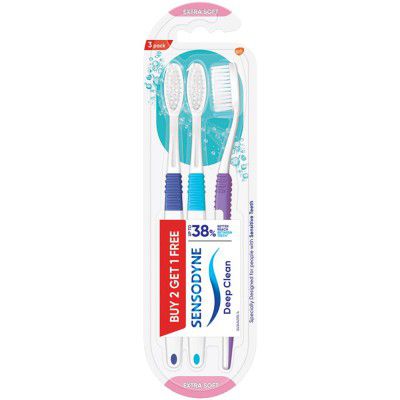Sensodyne Deep Clean | Toothbrush Set Pack of 3 (Buy 2 Get 1 Free)