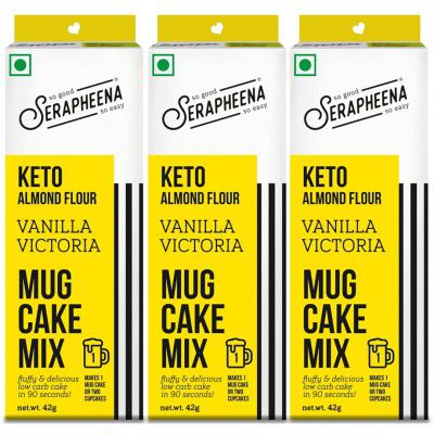 Serapheena Almond Flour Vanilla Victoria Mug Cake Mix, 42g x 3 | Pack of 3