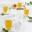 Serene 195 ml Tea/Coffee Set of 6pc, Borosilicate Tuff Glass, Microwave Safe Glass Coffee Mug (195 ml, Pack of 6)...