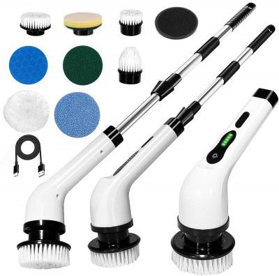 Seseno 9 in 1 Electric Spin Scrubber, Cleaning Brush Scrubber | 300RPM/Min
