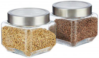 Set of 2 Glass Jars - 910 ml - BPA-free, Airtight, Transparent