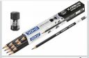Set of 2 Super Dark Karbon Eraser Tipped Graphite Pencils, Black, Professional Drawing and Writing, 2 Pack with 10 Pencils each...