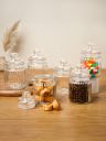 Set of 6 Airtight Transparent Ribbed Pattern Glass Jars 300ml Each...