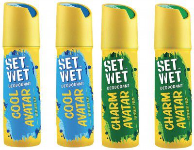 Set Wet Charm Avatar Deodorant & Body Spray Perfume For Men, 150 ml (Pack of 2) & Set Wet Cool Avatar Deodorant & Body Spray Perfume For Men, 150 ml (Pack of 2)