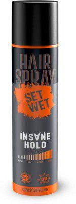 SET WET Hair Spray for Men Insane Hold, Quick Hair Setting & Ultra Long Lasting Hair Spray  (200 ml)