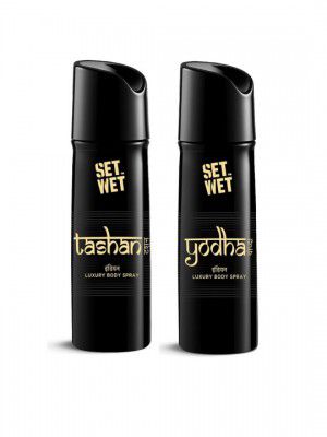 Set Wet Men Set of Tashan & Yodha Long Lasting Indian Luxury Body Spray - 150 ml each