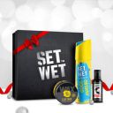 SET WET Mens Styling Gift Set-Clay Hair Wax, Deodorant for Men & Hair Growth Oil Deodorant Spray - For Men (240 ml, Pack of 3)...