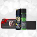 SET WET Men's Styling Gift Set-Hairspray for Men, No Gas Deodorant + Mens' Wallet Hair Spray  (320 ml)...