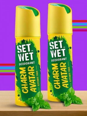 Set Wet Set of 2 Charm Avatar Deodorant & Body Spray Perfume - 150ml Each