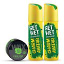 Set Wet Styling Fibre Hair Wax, Strong Hold, Extra Volume, 60g & Charm Avatar Deodorant & Body Spray Perfume For Men, 150 ml (Pack of 2)...