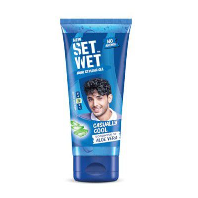 Set Wet Styling Hair Gel for Men - Casually Cool, 50gm | Medium Hold, High Shine