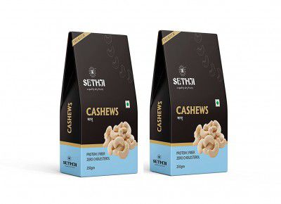 SETHJI Whole Raw Cashew nuts (Kaju) Big size W240 vaccum Pouch    