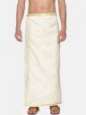 Sethukrishna Men Cream-Coloured & Gold-Coloured Solid Readymade Dhoti...
