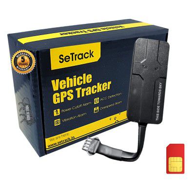 SeTrack GPS Tracker Device with Android and iOS Mobile App with Engine Lock and Anti Theft Alarm for Car Bike, Truck and Bus