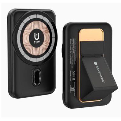 SEVENAIRE P50 Magnetic Mag-Safe Power Bank| 15W Fast Wireless Charging| 22.5W Wired Output, USB Type C (Black)