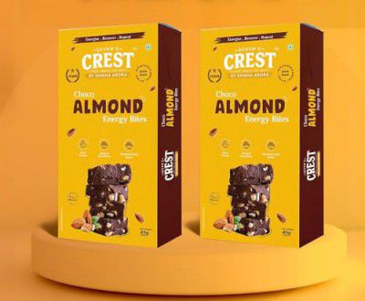 Seven's Crest Choco Almond Energy Bites, Pack of 2 (45g each)
