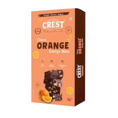 Sevens Crest Choco Orange Energy Bites – 45g (Pack of 1) | Protein Rich | Made with Nuts & Date | Healthy Date Bites with Almond, Cashew, Orange Oil & Cocoa