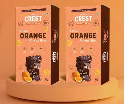 Seven's Crest Choco Orange Energy Bites, Pack of 2 (45g each)