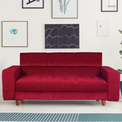 Seventh Heaven 3 Seater Sofa Berlin Sofa, Adjusatble Headrest, Chenille Molfino Fabric: 3 Year Warranty (Maroon, 3-Person Sofa)