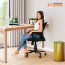 Seventh Heaven Ergonomic Office Chair Mid Back Lumbar Support and Armrest: 3-year warranty Fabric Office Executive Chair  (Black, DIY(Do-It-Yourself))...