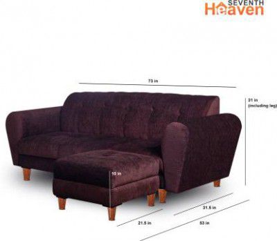 Seventh Heaven Milan 4 Seater Sofa with Ottoman, Chenille Molfino Fabric: 2 year Warranty Fabric 4 Seater Sofa  (Finish Color - Brown, DIY(Do-It-Yourself))