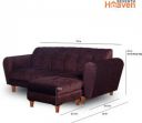 Seventh Heaven Milan 4 Seater Sofa with Ottoman, Chenille Molfino Fabric: 2 year Warranty Fabric 4 Seater Sofa  (Finish Color - Brown, DIY(Do-It-Yourself))...