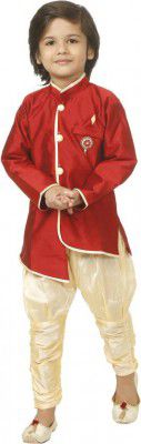 SFC FASHIONS  Boys Festive & Party Sherwani and Churidar Set (Red Pack of 1)