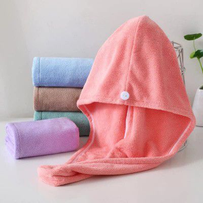 SFFIZEEX Hair Towel Wrap Absorbent Towel Hair Towel Hair-Drying Bathrobe Hair Warp Towel Microfiber Bath Towel Hair Dry Cap (Multicolor)(Pack of 1)