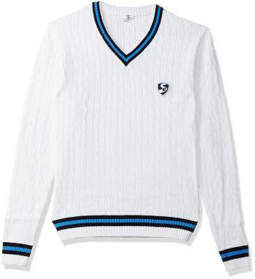 SG Cricket Sweaters SG ICON (F/S)(XL) Acrylic Cricket Sweater, XL (Off-White)